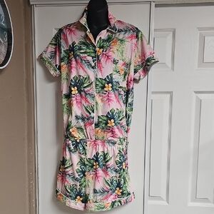 Tropical Floral Print Pajamas